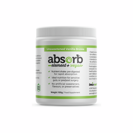 Absorb Element+ Vegan | Vanilla Brule neîndulcit | Marime convenabila | 100g | Imix Nutrition